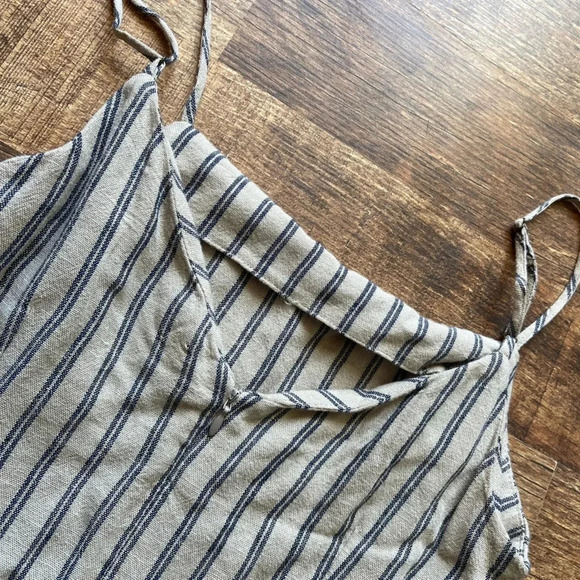1 State cocktail dress Linen stripped adjustable straps NWT - Picture 7 of 9